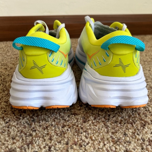Hoka One Bondi X Men Sz 12 D Running Shoes 1113512 White Primrose Carbon Fiber - Picture 8 of 11